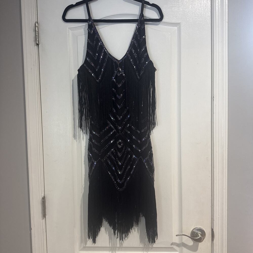 Size Small Women's Sequin Fringe Dress Sexy Fun And A Showstopper